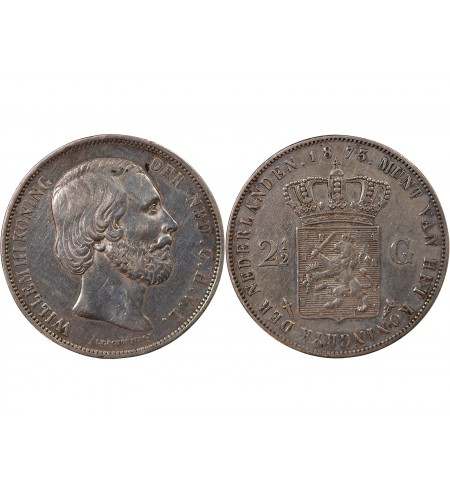 PAYS-BAS, WILLEM III - 2 1/2 GULDEN ARGENT 1873