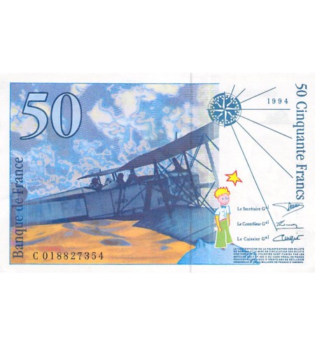 FRANCE, SAINT-EXUPERY - 50 FRANCS 1994 - SÉRIE RARE