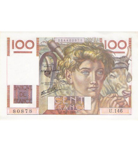 FRANCE, JEUNE PAYSAN - 100 FRANCS 21/11/1946 - SÉRIE U.146 - SPL