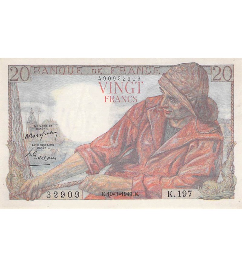 FRANCE - 20 FRANCS PÊCHEUR 10/03/1949 - SÉRIE K.197 - SUP+