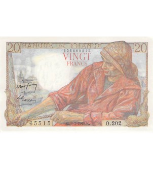 FRANCE - 20 FRANCS PÊCHEUR 10/03/1949 - SÉRIE O.202 - SUP+ 2
