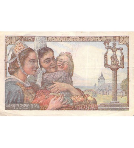 FRANCE - 20 FRANCS PÊCHEUR 09/02/1950 - SÉRIE Q.242 - TB+