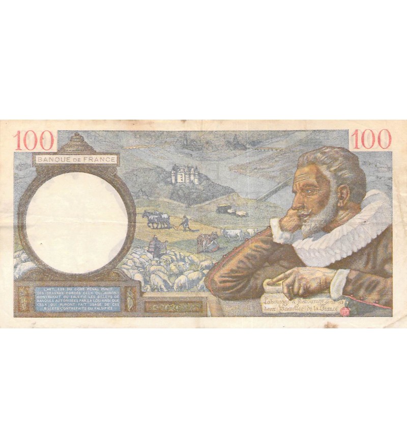 FRANCE, SULLY - 100 FRANCS 26/09/1940 - SÉRIE Y.15574 - TTB