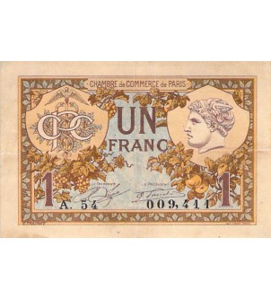 CHAMBRE DE COMMERCE DE PARIS - 1 FRANC 1920