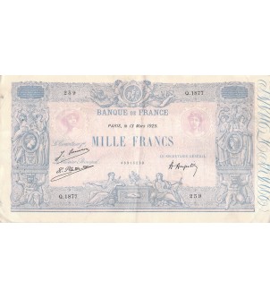FRANCE - 1000 FRANCS BLEU ET ROSE 13/03/1925 - SERIE Q.1877 - TTB 2
