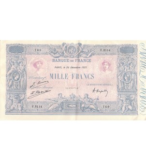 FRANCE - 1000 FRANCS BLEU ET ROSE 24/12/1925 - SERIE F.2114 - TTB+ 2