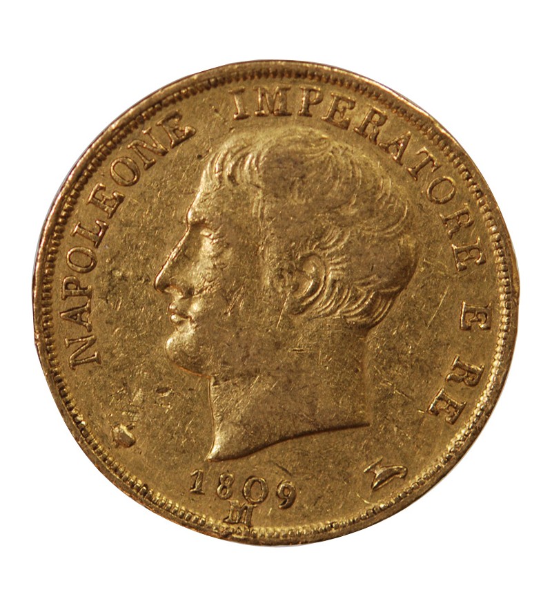 ITALIE, NAPOLEON﻿ 1er - 20 LIRE OR 1809 M MILAN