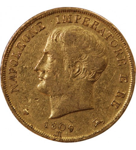 ITALIE, NAPOLEON﻿ 1er - 20 LIRE OR 1809 M MILAN