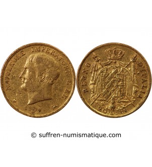 ITALIE, NAPOLEON﻿ 1er - 20 LIRE OR 1809 M MILAN