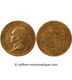 ITALIE, CHARLES FELIX﻿ - 20 LIRE OR 1825 TURIN