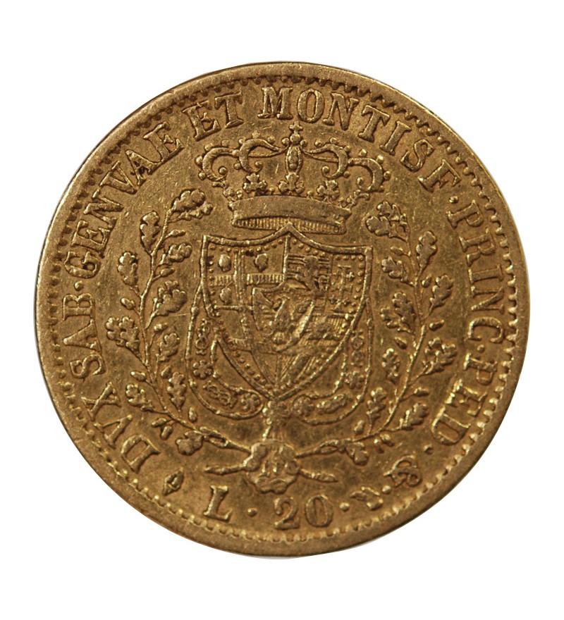 ITALIE, CHARLES FELIX﻿ - 20 LIRE OR 1827 TURIN
