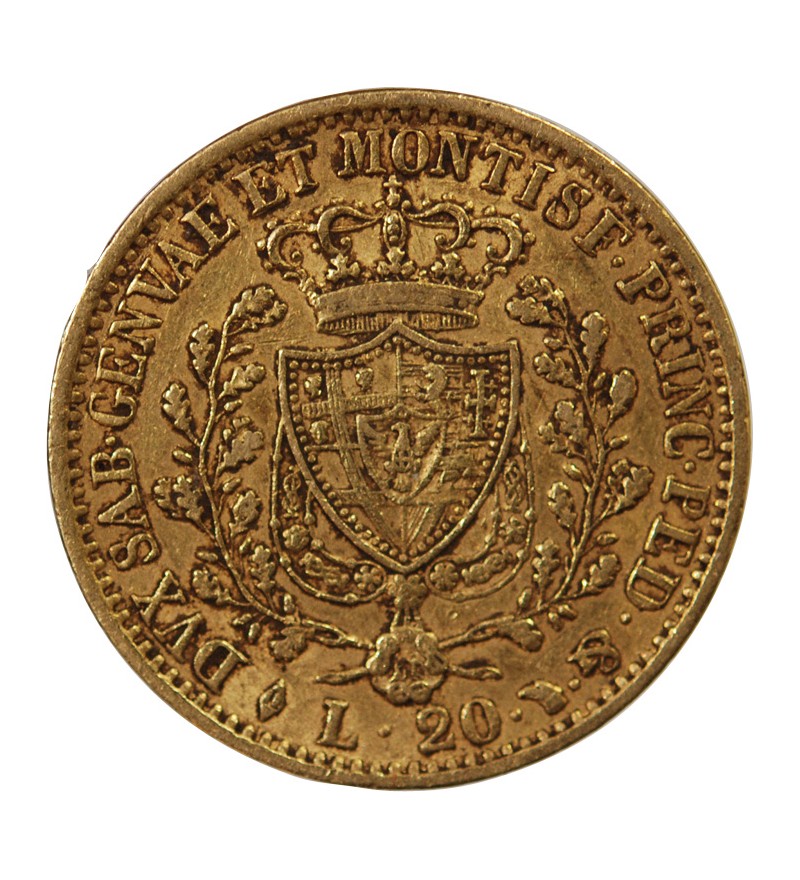 ITALIE, CHARLES FELIX﻿ - 20 LIRE OR 1827 TURIN
