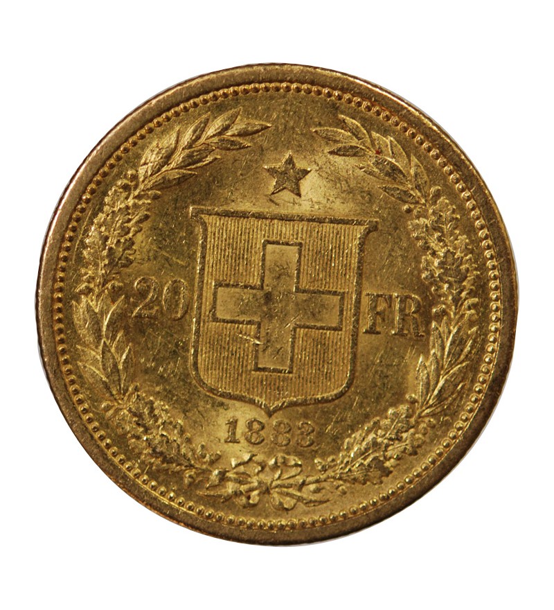 SUISSE, CONFEDERATION HELVETIQUE - 20 FRANCS OR 1883 B