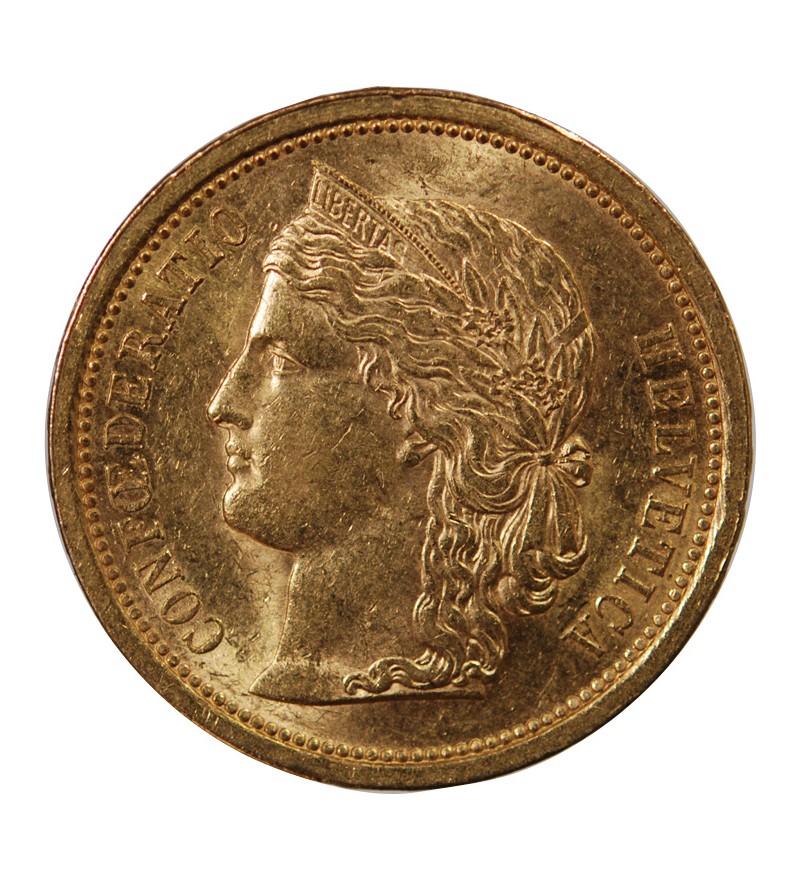 SUISSE, CONFEDERATION HELVETIQUE - 20 FRANCS OR 1886 B