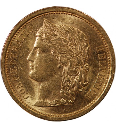 SUISSE, CONFEDERATION HELVETIQUE - 20 FRANCS OR 1886 B