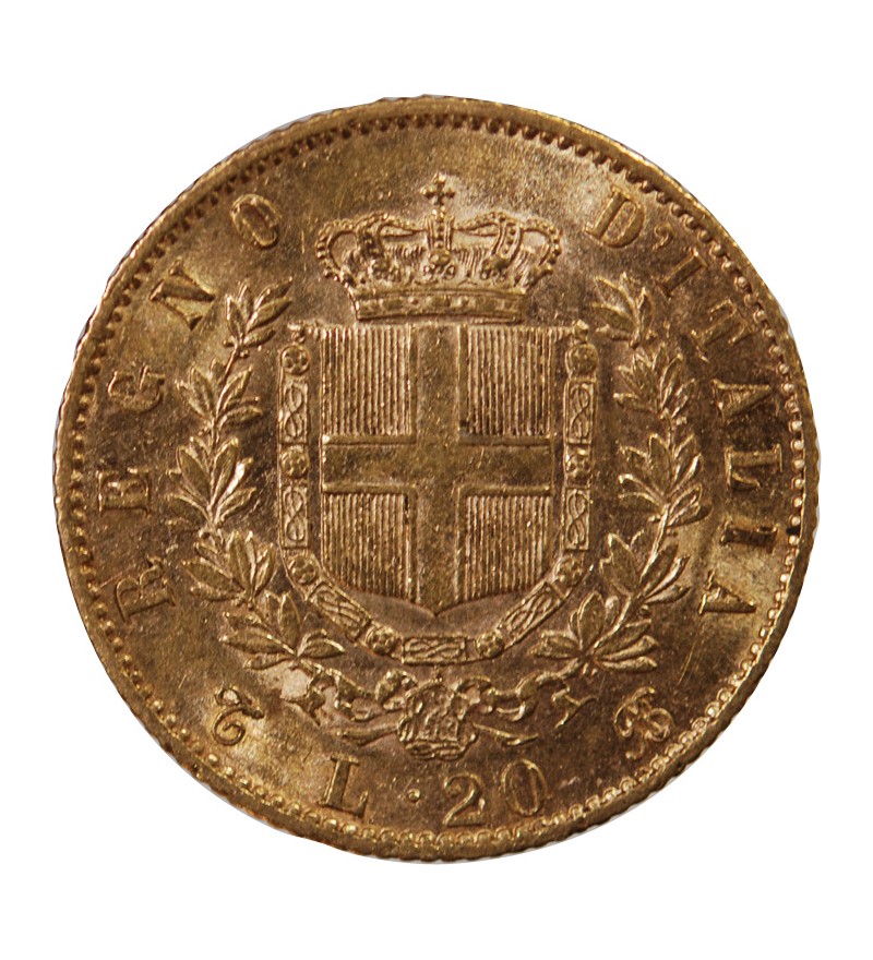 ITALIE, VICTOR EMMANUEL II - 20 LIRE OR 1863 TURIN﻿