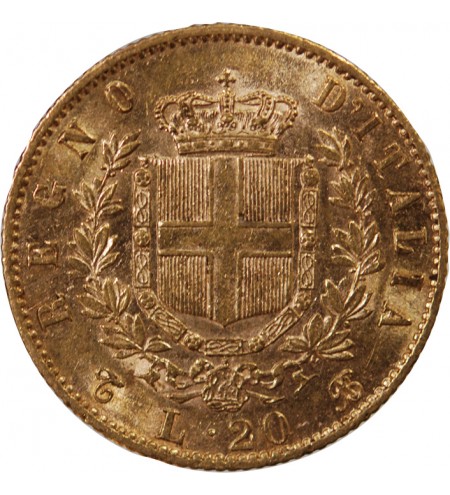 ITALIE, VICTOR EMMANUEL II - 20 LIRE OR 1863 TURIN﻿