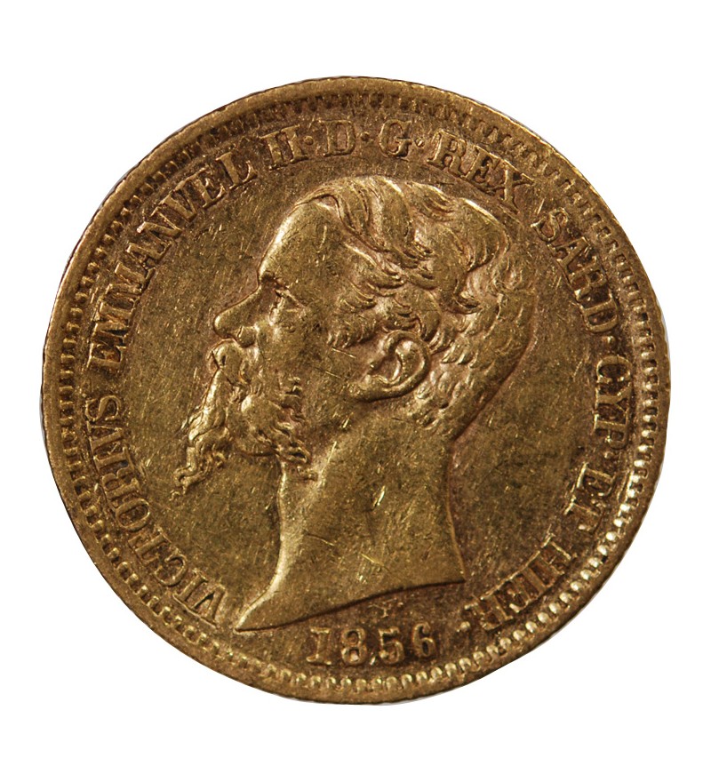 ITALIE, VICTOR EMMANUEL II - 20 LIRE OR 1856 GÊNES