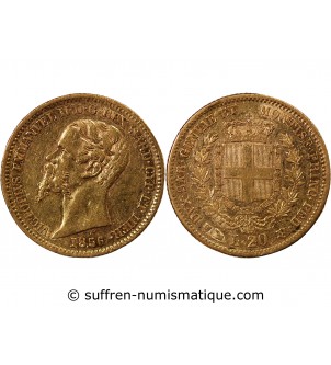 ITALIE, VICTOR EMMANUEL II - 20 LIRE OR 1856 GÊNES