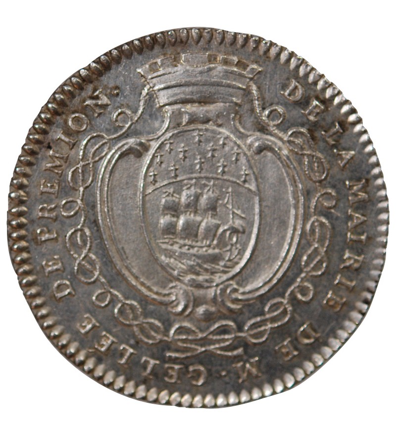 MAIRE DE NANTES, JEAN-BAPTISTE GELLÉE DE PREMION – JETON ARGENT 1776