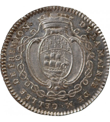 MAIRE DE NANTES, JEAN-BAPTISTE GELLÉE DE PREMION – JETON ARGENT 1776