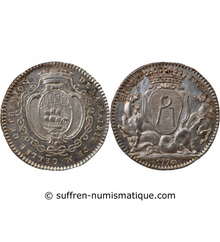 MAIRE DE NANTES, JEAN-BAPTISTE GELLÉE DE PREMION – JETON ARGENT 1776