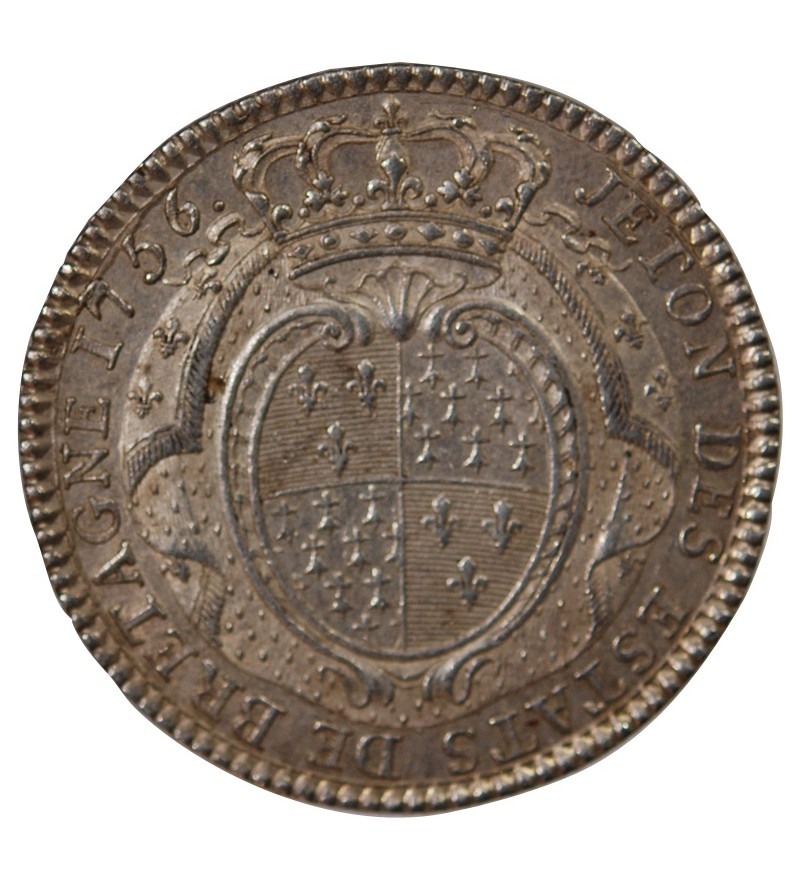 ETATS DE BRETAGNE, LOUIS XV – JETON ARGENT 1756 Daniel 103