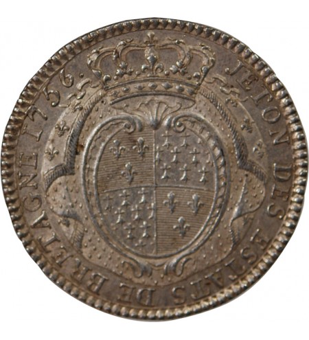 ETATS DE BRETAGNE, LOUIS XV – JETON ARGENT 1756 Daniel 103