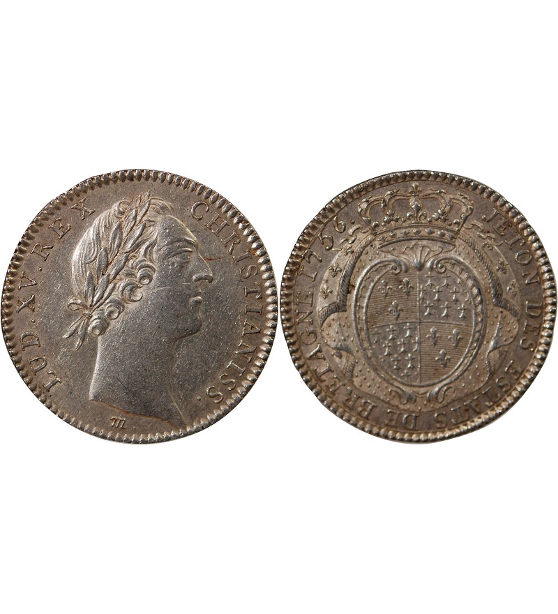 ETATS DE BRETAGNE, LOUIS XV – JETON ARGENT 1756 Daniel 103