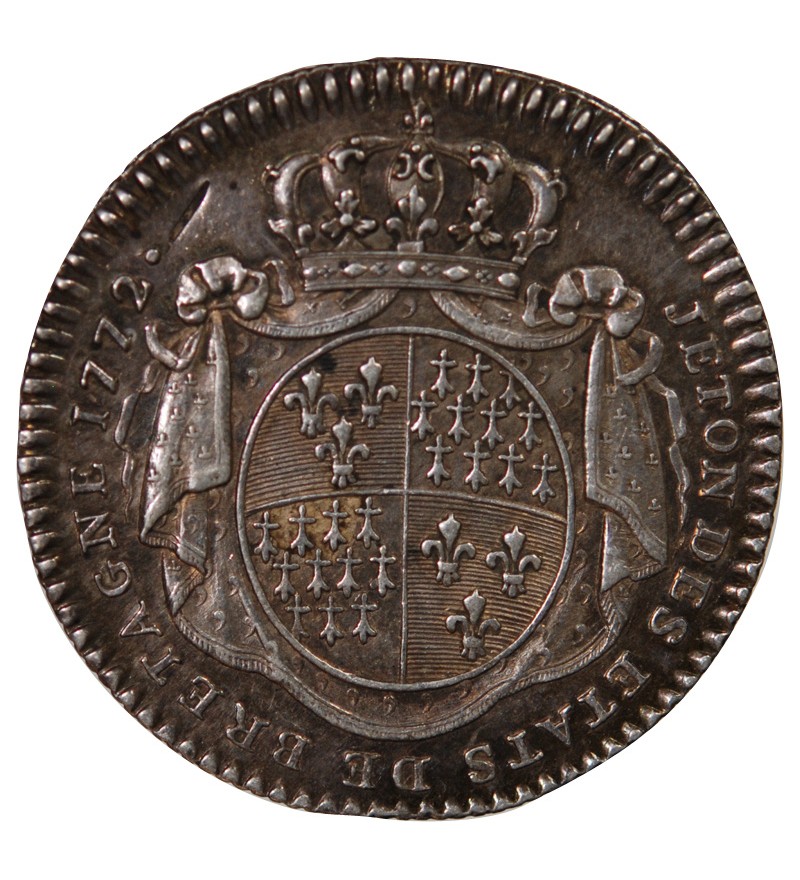 ETATS DE BRETAGNE, LOUIS XV - JETON ARGENT 1772 MORLAIX