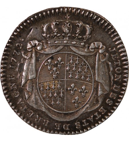 ETATS DE BRETAGNE, LOUIS XV - JETON ARGENT 1772 MORLAIX