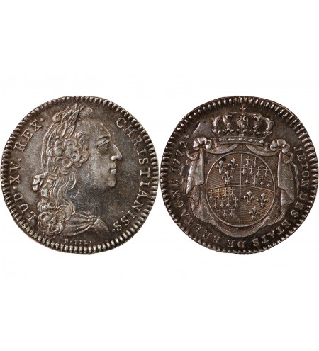 ETATS DE BRETAGNE, LOUIS XV - JETON ARGENT 1772 MORLAIX