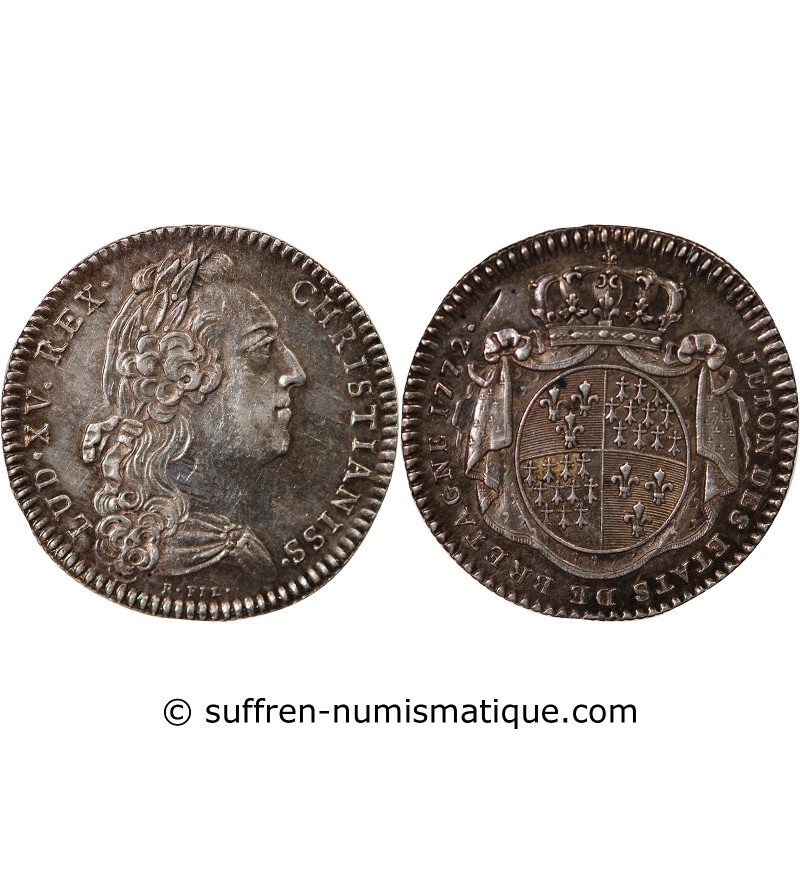 ETATS DE BRETAGNE, LOUIS XV - JETON ARGENT 1772 MORLAIX