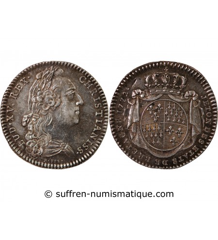 ETATS DE BRETAGNE, LOUIS XV - JETON ARGENT 1772 MORLAIX