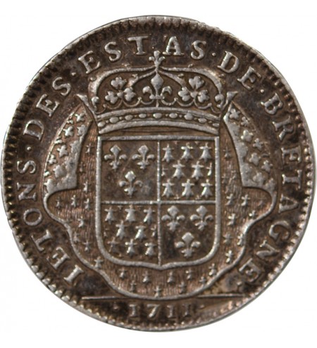 ETATS DE BRETAGNE, LOUIS XIV - JETON ARGENT 1711 DINAN R2 Daniel 67