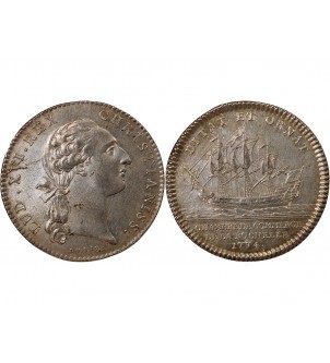 CHAMBRE DE COMMERCE DE LA ROCHELLE – JETON ARGENT 1774 "Coin modifié" 2