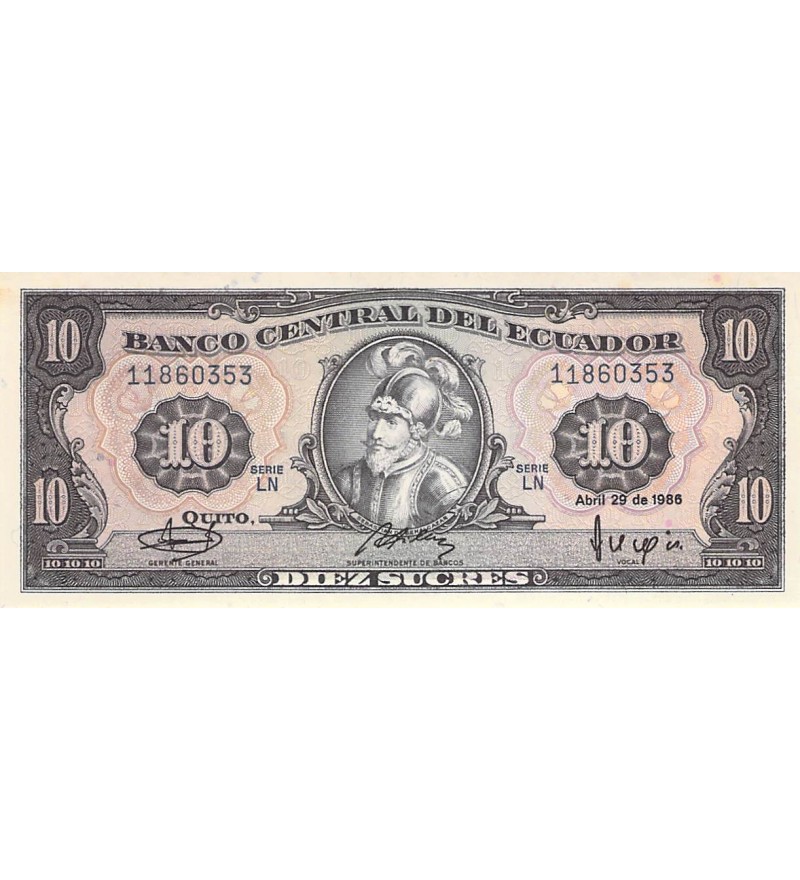 EQUATEUR - 10 SUCRES 29/04/1986 - NEUF