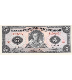 EQUATEUR - 5 SUCRES 29/04/1977 - NEUF