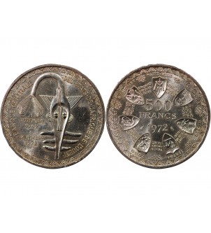 ETATS DE L'AFRIQUE DE L'OUEST, BCEAO - 500 FRANCS ARGENT 1972 2