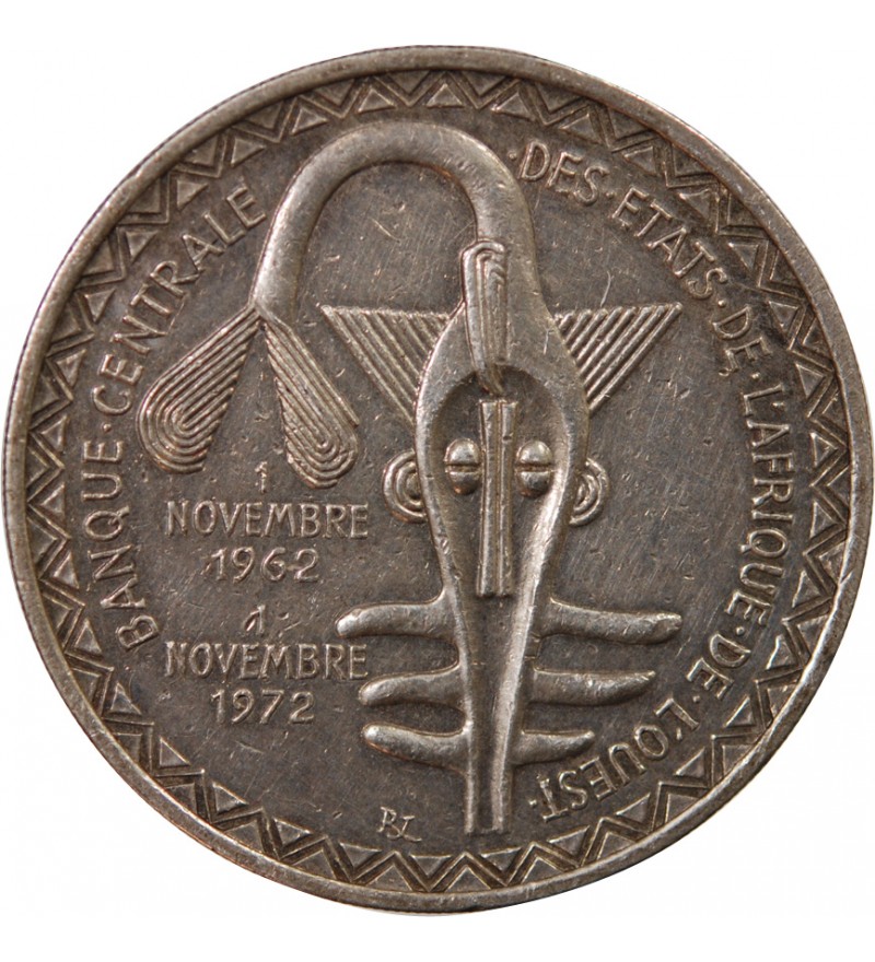 ETATS DE L'AFRIQUE DE L'OUEST, BCEAO - 500 FRANCS ARGENT 1972