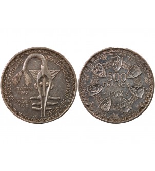ETATS DE L'AFRIQUE DE L'OUEST, BCEAO - 500 FRANCS ARGENT 1972 2