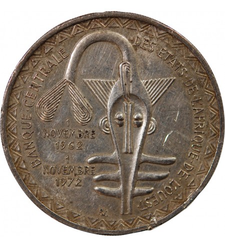 ETATS DE L'AFRIQUE DE L'OUEST, BCEAO - 500 FRANCS ARGENT 1972
