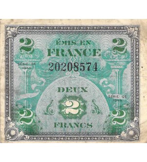 IMPRESSION AMÉRICAINE - 2 FRANCS DRAPEAU Type 1944 - TB+ 2