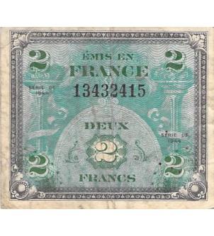 IMPRESSION AMÉRICAINE - 2 FRANCS DRAPEAU Type 1944 - NUMÉROS VARIÉS - TB