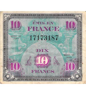 IMPRESSION AMERICAINE - 10 FRANCS DRAPEAU Type 1944 - TB+ 2