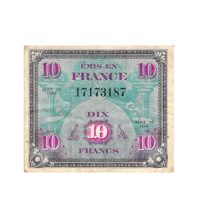 IMPRESSION AMERICAINE - 10 FRANCS DRAPEAU Type 1944 - TB+