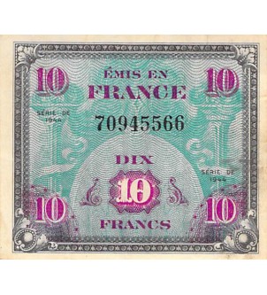 IMPRESSION AMERICAINE - 10 FRANCS DRAPEAU Type 1944 - TTB+ 2