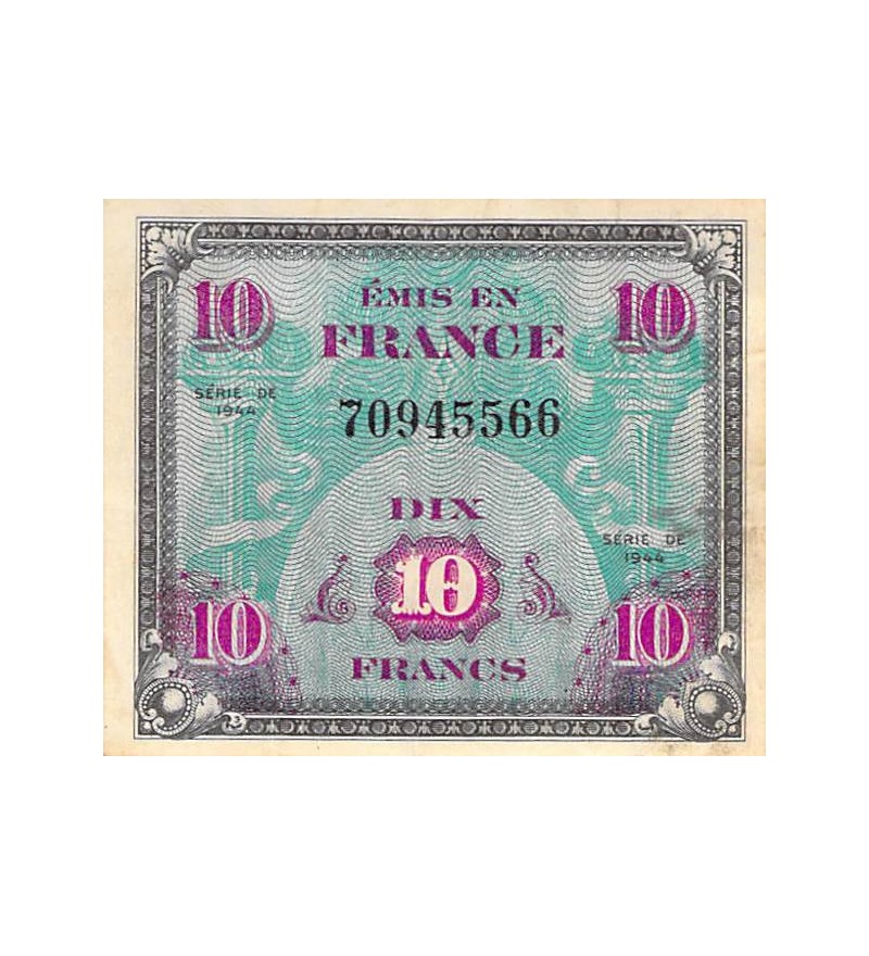 IMPRESSION AMERICAINE - 10 FRANCS DRAPEAU Type 1944 - TTB+