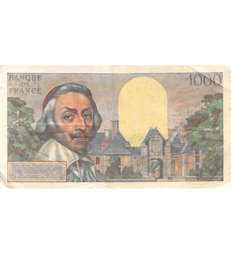 FRANCE, RICHELIEU - 1000 FRANCS 02/05/1955 - SÉRIE R.168 - TB+