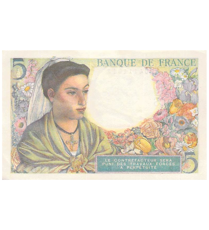 FRANCE - 5 FRANCS BERGER 22/11/1943 - SÉRIE R.82 - SUP+